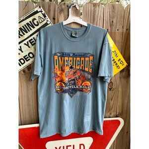 Vintage Y2K 31th Annual Americanade Motorcycle Rally Lake George NY Tshirt L